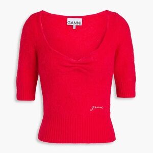 Ganni red alpaca knit sweater